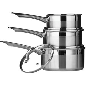 Premier Housewares 408106 Stainless Steel Saucepan Set, Two Tone Induction Cookw Premier Housewares 408106 Stainless Steel Saucepan Set, Two Tone Induction Cookw