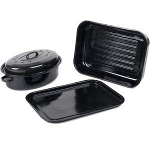 Russell Hobbs Vitreous Enamel Deep Roaster, Baking Tray and Self Basting Roaster Russell Hobbs Vitreous Enamel Deep Roaster, Baking Tray and Self Basting Roaster