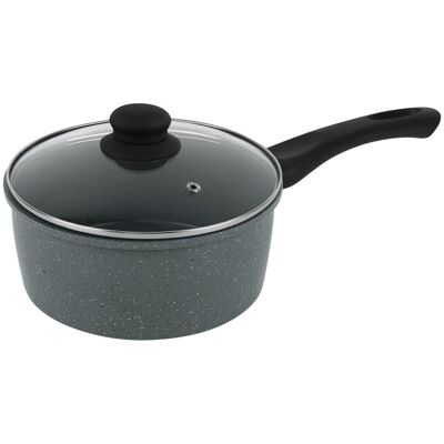 (18cm Saucepan) URBN-CHEF Carbon Steel Marble Grey Cooking Pot Pans Nonstick Fry (18cm Saucepan) URBN-CHEF Carbon Steel Marble Grey Cooking Pot Pans Nonstick Fry
