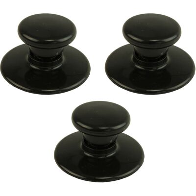 SPARES2GO Round Universal Lid Knob x 3 for Slow Cooker Pot, Glass Saucepan SPARES2GO Round Universal Lid Knob x 3 for Slow Cooker Pot, Glass Saucepan