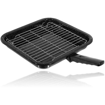 SPARES2GO Small Square Grill Pan, Rack & Detachable Handle for New World Non-Stick SPARES2GO Small Square Grill Pan, Rack & Detachable Handle for New World Non-Stick