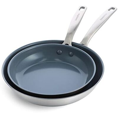 greenPan - Treviso - Stainless - Nonstick - Frying Pan Set greenPan - Treviso - Stainless - Nonstick - Frying Pan Set