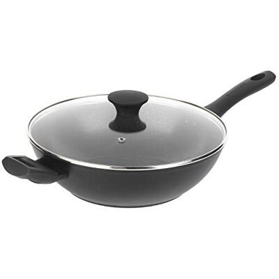 Salter BW08780 Non-Stick Wok with Lid, 2 Handles, 5 X Tougher* Diamond-Effect No Salter BW08780 Non-Stick Wok with Lid, 2 Handles, 5 X Tougher* Diamond-Effect No