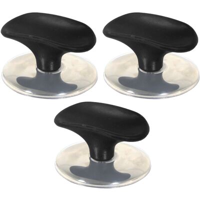 SPARES2GO Universal Pan Lid Handle 6cm Saucepan Slow Cooker Steamer Pot Knobs (Black / Chr SPARES2GO Universal Pan Lid Handle 6cm Saucepan Slow Cooker Steamer Pot Knobs (Black / Chr
