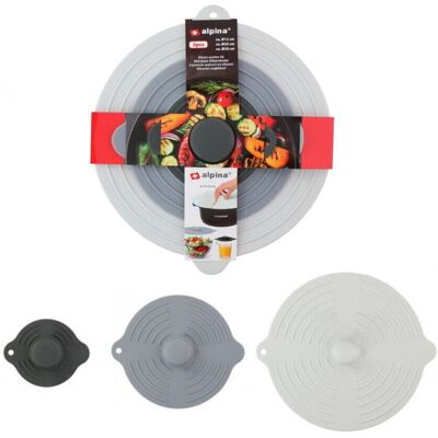 Alpina Silicone Lid Food Cover Pan Bowl Pot Cover Anti-Dust Suction Seal x3 Alpina Silicone Lid Food Cover Pan Bowl Pot Cover Anti-Dust Suction Seal x3