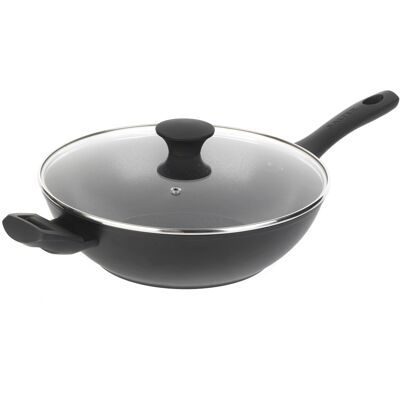 Salter BW08780 Geo Hex Non-Stick Wok With Lid - 28cm Wok, Lightweight, Side Hand Salter BW08780 Geo Hex Non-Stick Wok With Lid - 28cm Wok, Lightweight, Side Hand