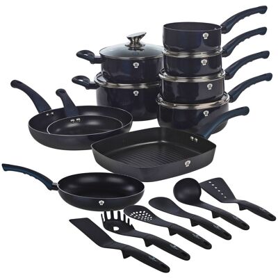 Blaumann ( Aquamarine) 21 Pcs Blauman Cookware Pots Grill Pans with Soft Touch Handles & Blaumann ( Aquamarine) 21 Pcs Blauman Cookware Pots Grill Pans with Soft Touch Handles &