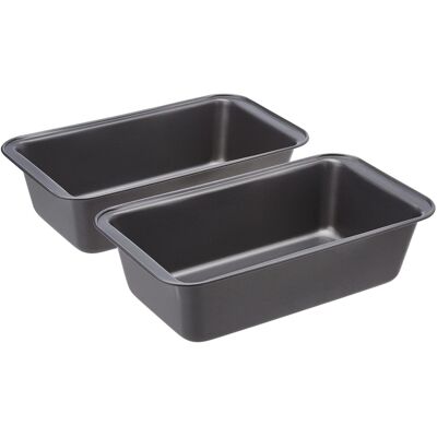 Amazon Basics Carbon Steel Baking Tray Set - Rectangular Non-stick 23.5x12.7cm Amazon Basics Carbon Steel Baking Tray Set - Rectangular Non-stick 23.5x12.7cm