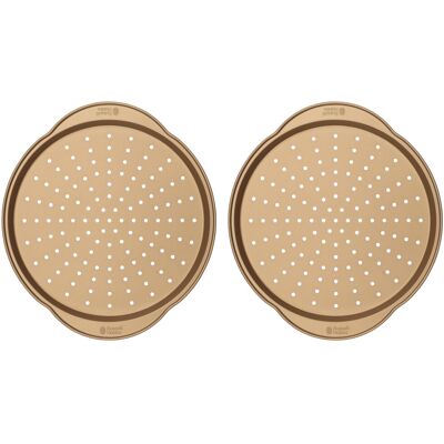 Russell Hobbs 2-Piece Opulence Pizza Pans - Non-Stick Baking Trays Russell Hobbs 2-Piece Opulence Pizza Pans - Non-Stick Baking Trays