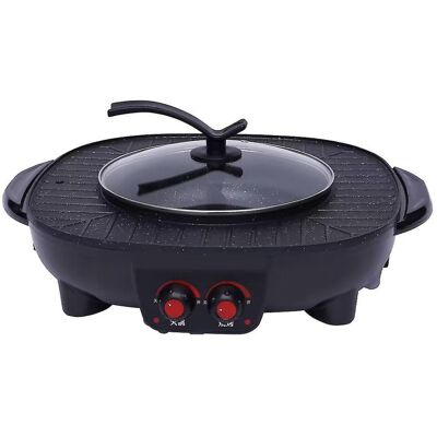 Unbranded 2in1 Electric Grill Hot Pot Grill Pan With Pot Lid 2100w Unbranded 2in1 Electric Grill Hot Pot Grill Pan With Pot Lid 2100w