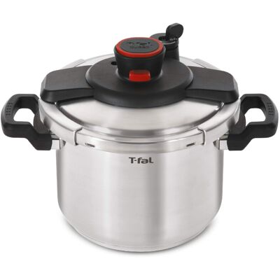 Tefal T-fal Clipso Stainless Steel Pressure Cooker 8 Quart Induction Compatible Secu Tefal T-fal Clipso Stainless Steel Pressure Cooker 8 Quart Induction Compatible Secu