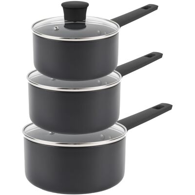 Russell Hobbs COMBO-8693 Saucepan Set ? Non-Stick Pans, Induction, With Glass Li Russell Hobbs COMBO-8693 Saucepan Set ? Non-Stick Pans, Induction, With Glass Li
