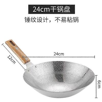 Unbranded (As show, One size) Stainless Steel Wok Household Frying Pan Traditional Pan Res Unbranded (As show, One size) Stainless Steel Wok Household Frying Pan Traditional Pan Res