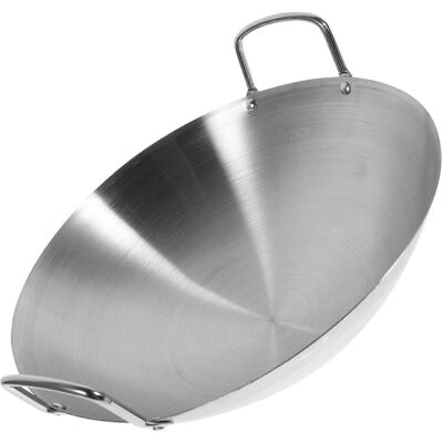 Kricely (28X28cm, One size) Stainless Steel Wok Round Bottom Wok Large Fry Pan Large Cap Kricely (28X28cm, One size) Stainless Steel Wok Round Bottom Wok Large Fry Pan Large Cap