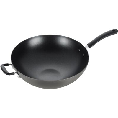 Tefal T-fal Ultimate Hard Anodized Nonstick Wok 14 Inch Oven Broiler Safe 350F Non S Tefal T-fal Ultimate Hard Anodized Nonstick Wok 14 Inch Oven Broiler Safe 350F Non S