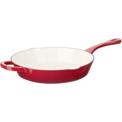 Crock-Pot Crock Pot Artisan 12 Inch Enameled Cast Iron Round Skillet Scarlet Red Crock-Pot Crock Pot Artisan 12 Inch Enameled Cast Iron Round Skillet Scarlet Red