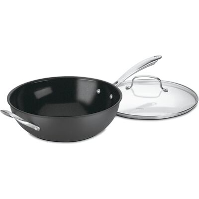 Cuisinart GG26-30H GreenGourmet Hard-Anodized Nonstick Stir-Fry Wok with Glass C Cuisinart GG26-30H GreenGourmet Hard-Anodized Nonstick Stir-Fry Wok with Glass C