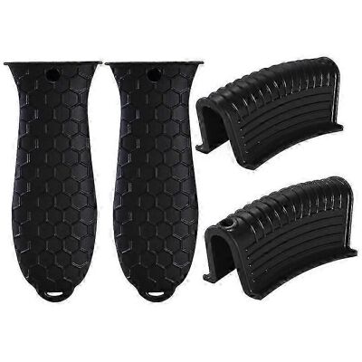 Unbranded (Black) 4 Pack Cast Iron Skillet Handle Covers, Silicone Non-Slip Heat Resistant Unbranded (Black) 4 Pack Cast Iron Skillet Handle Covers, Silicone Non-Slip Heat Resistant