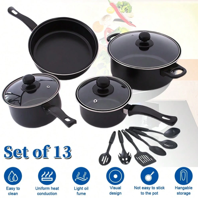 Massner Ltd 13pcs Induction Hob Cookware Set Non Stick Pots And Pans Massner Ltd 13pcs Induction Hob Cookware Set Non Stick Pots And Pans