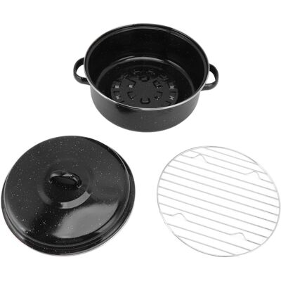 Unbranded Speckled Black Enamel Roasting Pan Enamel Roasting Pan With Lid Stainless Steel Unbranded Speckled Black Enamel Roasting Pan Enamel Roasting Pan With Lid Stainless Steel