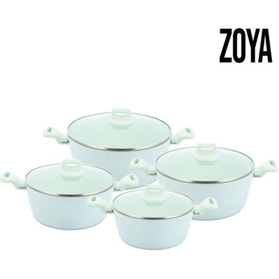 SQ Professional Zoya Stockpot 4pcs Set Non Stick Cooking Pot SQ Professional Zoya Stockpot 4pcs Set Non Stick Cooking Pot