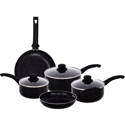 Gr8 Home Black Aluminium 8 Pc Induction Cookware Set Gr8 Home Black Aluminium 8 Pc Induction Cookware Set