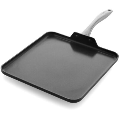 GreenPan Lima Midnight 28cm Square Hard-Anodized Non-Stick Griddle Pan GreenPan Lima Midnight 28cm Square Hard-Anodized Non-Stick Griddle Pan