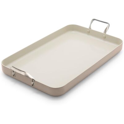 GreenPan CC008845-001 Nonstick Double Burner, Ceramic Coating, Aluminum Body, St GreenPan CC008845-001 Nonstick Double Burner, Ceramic Coating, Aluminum Body, St