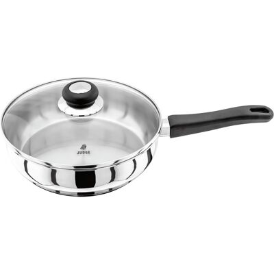 Judge Vista Stainless Steel Large Saute Pan 24cm, Shatterproof Vented Glass Lid, Judge Vista Stainless Steel Large Saute Pan 24cm, Shatterproof Vented Glass Lid,