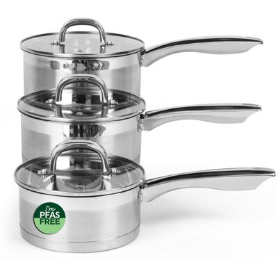 Salter Timeless 3 Piece Saucepan Set - 16cm - 18cm Salter Timeless 3 Piece Saucepan Set - 16cm - 18cm