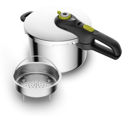 Tefal Secure 5 Neo Stainless Steel Pressure Cooker, 6L, Induction Compatible, Si Tefal Secure 5 Neo Stainless Steel Pressure Cooker, 6L, Induction Compatible, Si