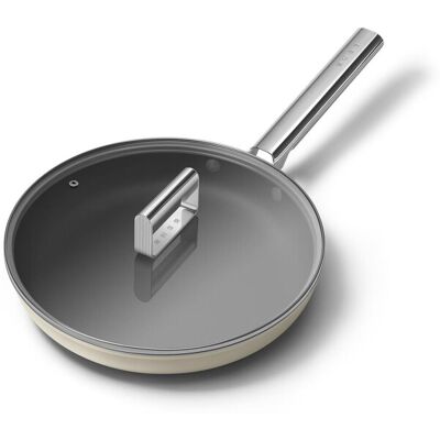 Smeg 20cm Retro Frying Pan, Oven Safe, Suitable for all Hob Types, Aluminium, Cr Smeg 20cm Retro Frying Pan, Oven Safe, Suitable for all Hob Types, Aluminium, Cr