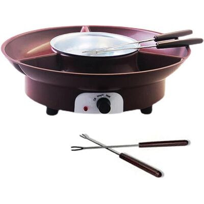 Saudism Fondue Pot Set,Electric Chocolate Maker with 4 Forks, Cheese Melting Machine Kit Saudism Fondue Pot Set,Electric Chocolate Maker with 4 Forks, Cheese Melting Machine Kit