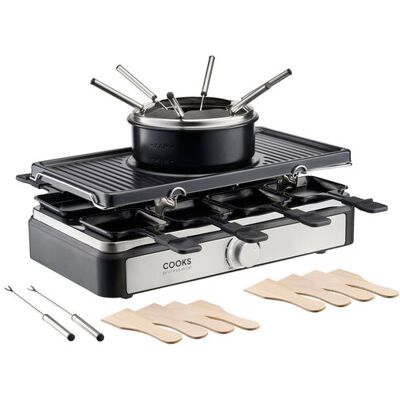 Cooks Professional Electric 2-in-1 Raclette Grill and Fondue Cooks Professional Electric 2-in-1 Raclette Grill and Fondue