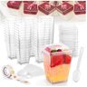 WEST STORY 50Pcs Mini Dessert Cups, 5oz/150ml Reusable Square Dessert Cups with