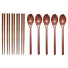 Typecat Teak Wooden Spoons and Chopsticks Set, Non-Stick Spoons Soup-Teaspoon for Kitche