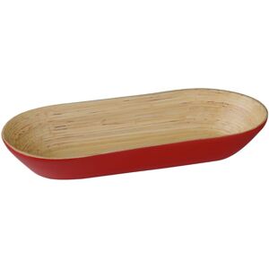 Premier Housewares Kyoto Spun Bamboo Oblong Bowl, Red Premier Housewares Kyoto Spun Bamboo Oblong Bowl, Red