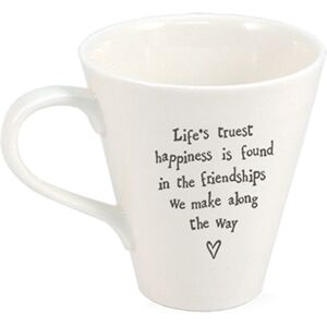 East of India Porcelain Mug - Life's truest happiness is found East of India Porcelain Mug - Life's truest happiness is found