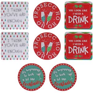 Anker Pack of 8 Christmas Coasters - Novelty Christmas Coasters Anker Pack of 8 Christmas Coasters - Novelty Christmas Coasters