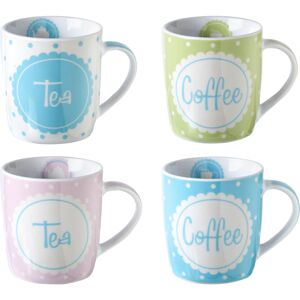 Unbranded Set of 4 Vintage Ditsy Barrel Large Coffee Mugs Porcelain Polka Dot Design Unbranded Set of 4 Vintage Ditsy Barrel Large Coffee Mugs Porcelain Polka Dot Design