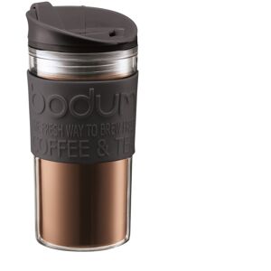 Bodum 0.35L Double Wall Clear Plastic Travel Mug, Black Lid & Band Bodum 0.35L Double Wall Clear Plastic Travel Mug, Black Lid & Band