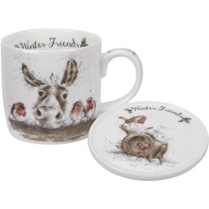 Wrendale Designs Winter Friends Mug and Coaster Set Wrendale Designs Winter Friends Mug and Coaster Set