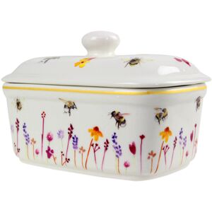The Leonardo Collection Busy Bees Ceramic Butter Dish with Lid Watercolour Flowers Print Floral Design The Leonardo Collection Busy Bees Ceramic Butter Dish with Lid Watercolour Flowers Print Floral Design