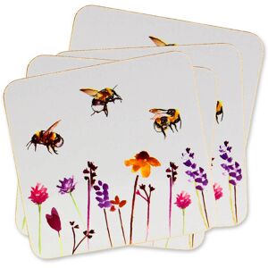 The Leonardo Collection Set of 4 Busy Bees Mug Cup Coasters Table Mat Watercolour Floral Print Design The Leonardo Collection Set of 4 Busy Bees Mug Cup Coasters Table Mat Watercolour Floral Print Design