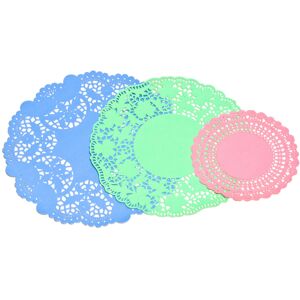 Premier Housewares Pack Of 30 Pink Green Blue Round Paper Doilies Tableware Party Cake Decoration Premier Housewares Pack Of 30 Pink Green Blue Round Paper Doilies Tableware Party Cake Decoration