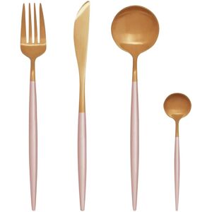 Premier Housewares Elegant 16 Pc Pink And Gold Finish Cutlery Set, Versatile Set For Kitchen, Porta Premier Housewares Elegant 16 Pc Pink And Gold Finish Cutlery Set, Versatile Set For Kitchen, Porta