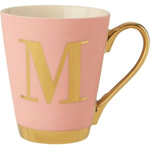 Premier Housewares Stylish Pink Frosted Deco M Letter Monogram Mug, Personalized Mug For Kitchen, D Premier Housewares Stylish Pink Frosted Deco M Letter Monogram Mug, Personalized Mug For Kitchen, D