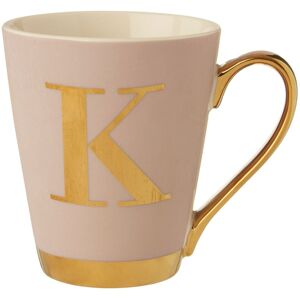 Premier Housewares Premier Housewares Pastel Pink Frosted Deco K Letter Monogram Mug - Coffee Mug Premier Housewares Premier Housewares Pastel Pink Frosted Deco K Letter Monogram Mug - Coffee Mug