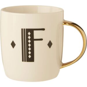 Premier Housewares Diamond Deco F Letter Monogram Mug,Travel Cup With Gold Accents,Bone China Coffe Premier Housewares Diamond Deco F Letter Monogram Mug,Travel Cup With Gold Accents,Bone China Coffe