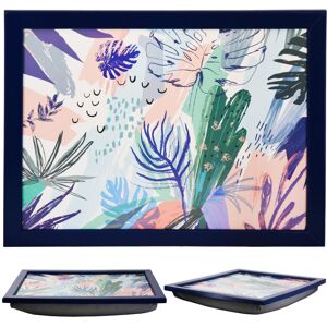 (Palm Leaves) GEEZY Large Wooden Bean Bag Cushioned Lap Tray - 44 x 34cm (Palm Leaves) GEEZY Large Wooden Bean Bag Cushioned Lap Tray - 44 x 34cm
